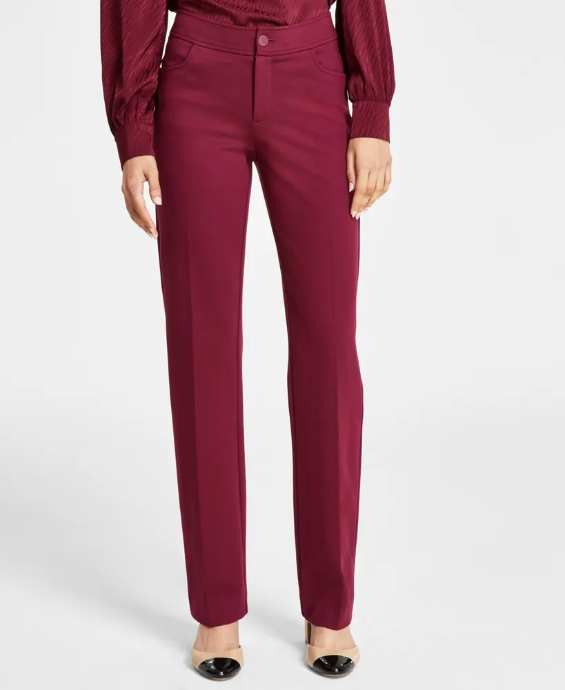 Anne Klein Petite High-Rise Bootcut Compression Pants