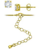 Giani Bernini 2-Pc. Set Cubic Zirconia Circle Pendant Necklace & Stud Earrings, Created for Macy's