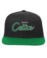 Big Boys and Girls Mitchell & Ness Black Boston Celtics Team Script Snapback Hat