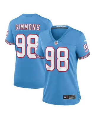 Women's Nike Jeffery Simmons Light Blue Tennessee Titans Oilers Throwback Alternate Game Player Jersey