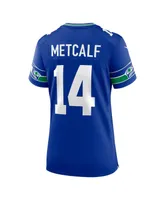 Women's Nike Dk Metcalf Royal Seattle Seahawks Throwback Player Game Jersey