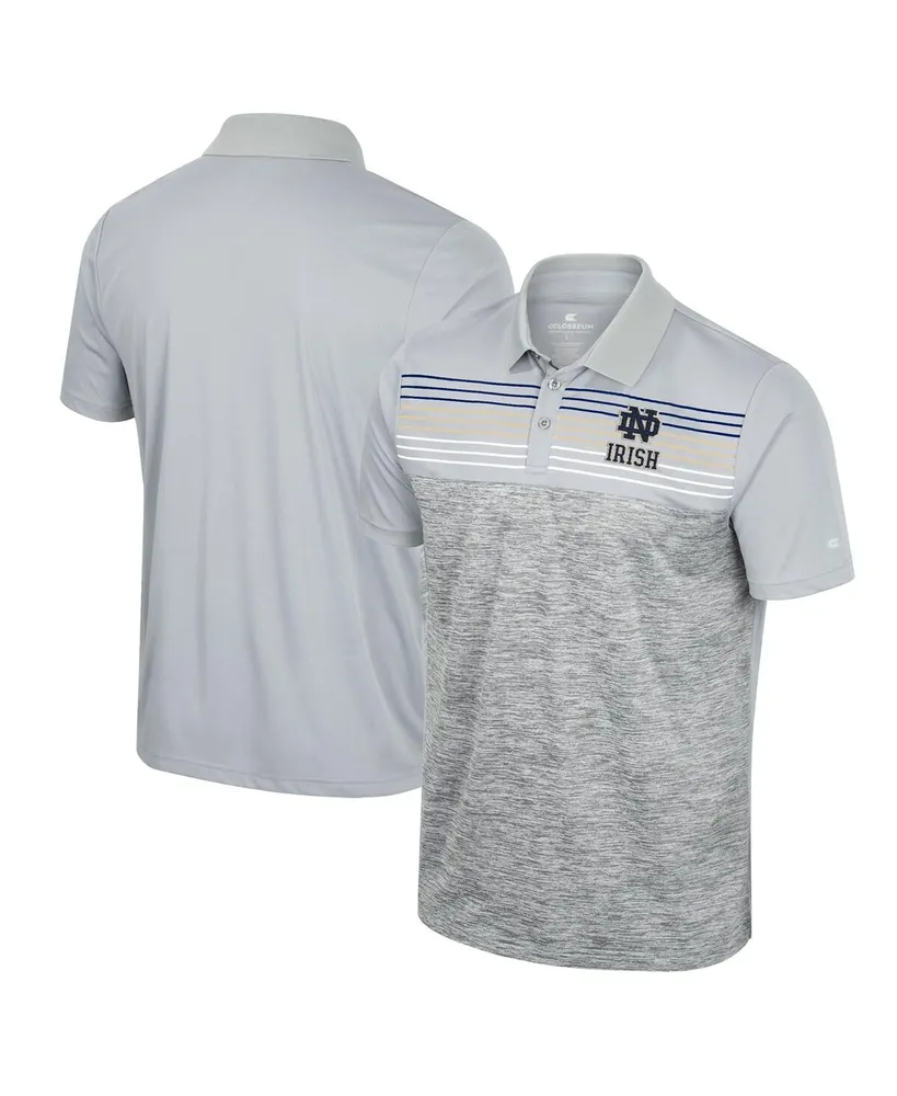 Men's Colosseum Gray Notre Dame Fighting Irish Cybernetic Polo Shirt