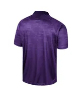 Men's Colosseum Purple Tcu Horned Frogs Honeycomb Raglan Polo Shirt