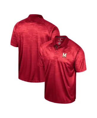 Men's Colosseum Red Maryland Terrapins Honeycomb Raglan Polo Shirt