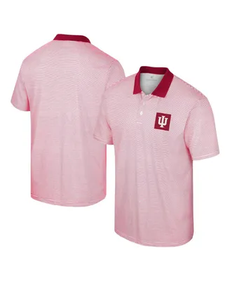 Men's Colosseum White Indiana Hoosiers Print Stripe Polo Shirt