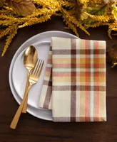 Elrene Russet Harvest Woven Plaid Napkins, Set of 8, 17" x 17"