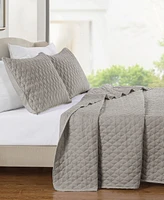 Videri Home Diamond Stitched 3 Piece Quilt Set