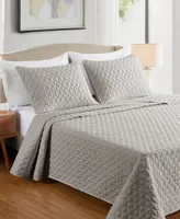 Videri Home Diamond Stitched 3 Piece Quilt Set