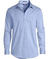 Lands' End Men's Solid No Iron Supima Pinpoint Straight Collar Dress Shirt
