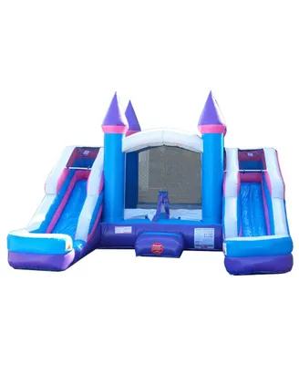 Pogo Bounce House Inflatable Bounce House and Double Slide Combo Unit (Without Blower