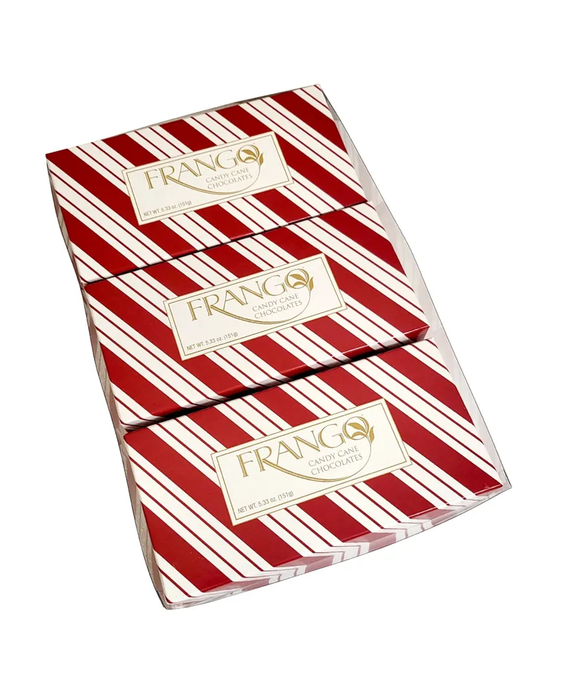 Frango Chocolates 1/3 Lb Holiday Candy Cane Box of Chocolates, Pack of 3