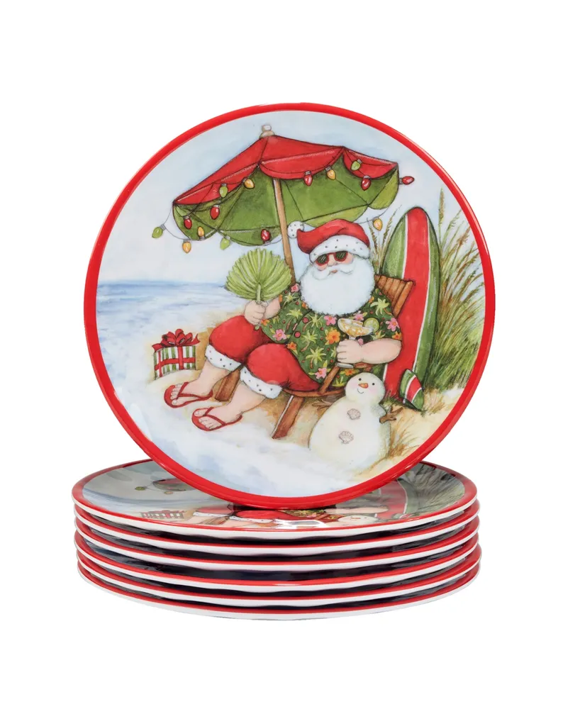 Certified International Santa's Wish 9" Melamine Salad Plates, Set of 6