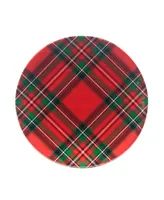 Certified International Christmas Plaid 11" Set of 6 Salad Plate