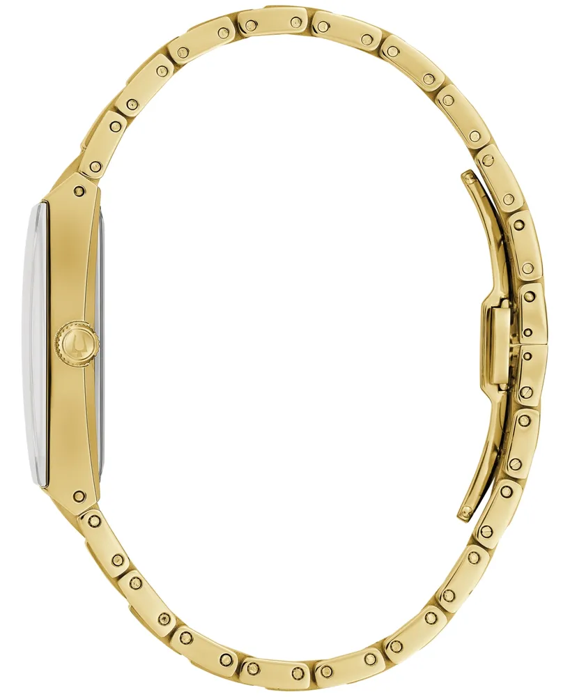 Bulova Men's Marc Anthony Modern Quadra Diamond Accent Gold-Tone Stainless Steel Bracelet Watch 30mm - Gold