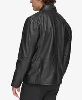 Dkny Men's Leather Racer Jacket