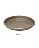 Crescent Garden Emma Plastic Flower Pot Saucer, Cappuccino, 13 Inches