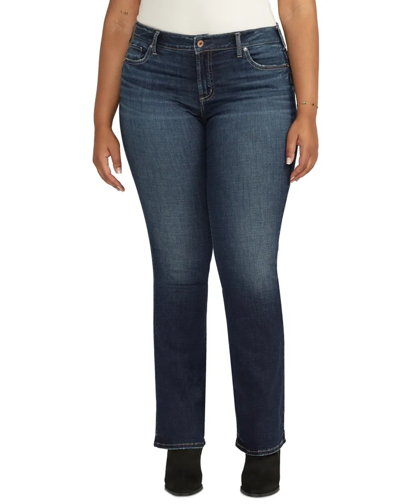 Silver Jeans Co. Plus Size Elyse Mid-Rise Slim Bootcut Jeans