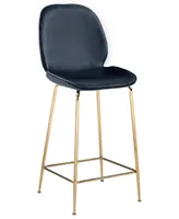 Best Master Furniture Preston 45" Velvet Counter Stools, Set of 2