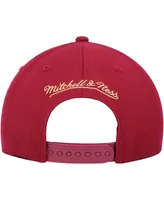 Men's Mitchell & Ness Wine, Gold Cleveland Cavaliers Mvp Team Two-Tone 2.0 Stretch-Snapback Hat