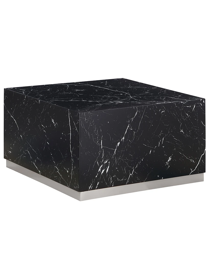 Best Master Furniture Zhuri 21" Faux Marble Square Coffee Table