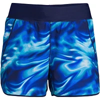 Lands' End Women's 3" Quick Dry Elastic Waist Board Shorts Swim Cover-up with Panty