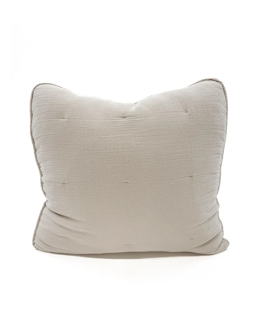 Beige Easy Cotton Gauze Down Alternative Euro Pillow 26x26