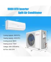 Costway 9000 Btu Split Air Conditioner & Heater Wall Mount Ac Unit with Remote Control