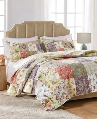 Greenland Home Fashions Blooming Prairie Authentic Patchwork Quilt Set