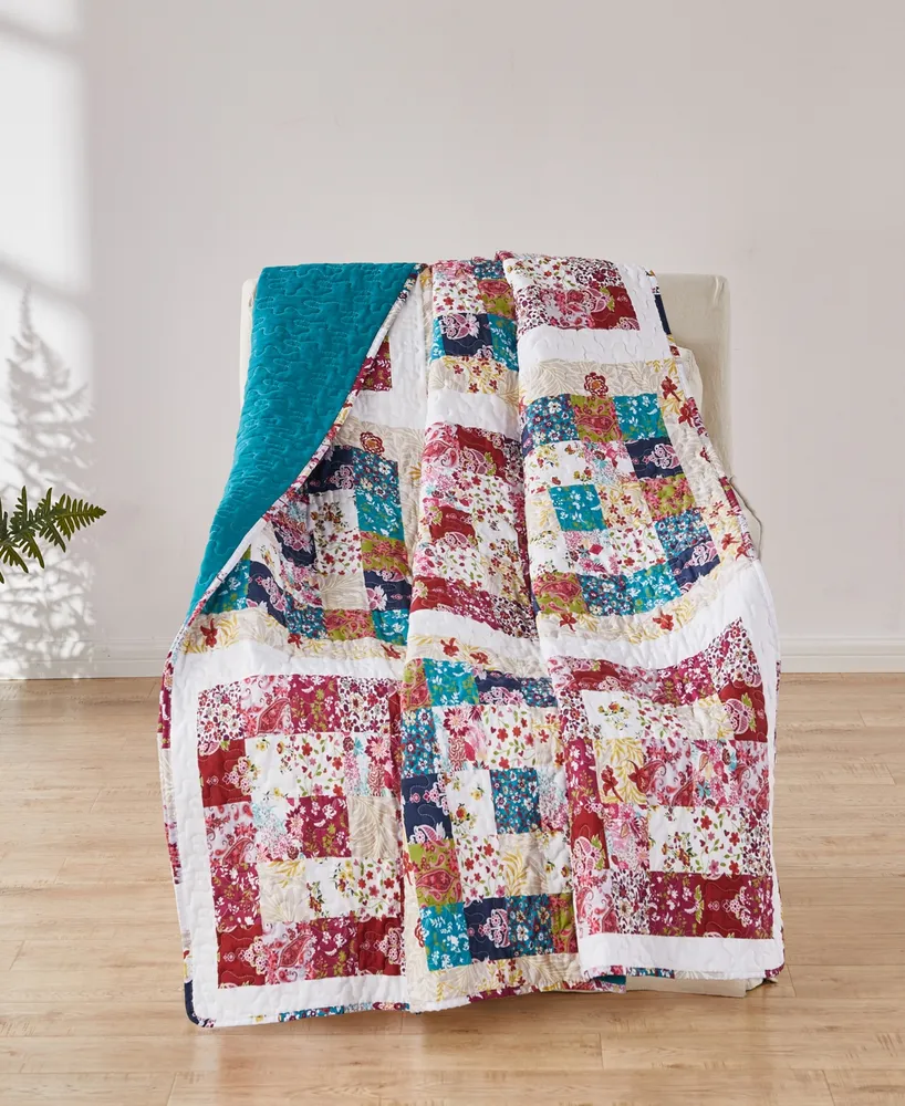 Greenland Home Fashions Harmony Print Patchwork Print Throw, 50" x 60"