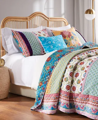 Greenland Home Fashions Thalia Cotton Reversible 4 Piece Quilt Set, Twin/Twin Xl
