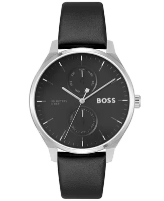 Boss Men's Tyler Quartz Multifunction Leather Watch 43mm