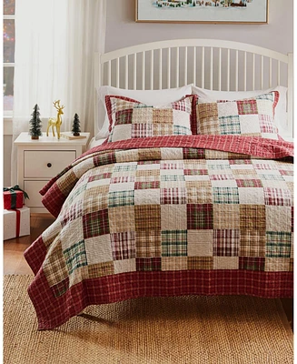 Greenland Home Fashions Oxford 100% Cotton Reversible 3 Piece Quilt Set