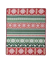 Greenland Home Fashions Fair Isle Velvet Reversible Throw, 50" x 60"