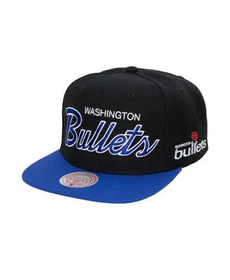 Men's Mitchell & Ness Black Washington Bullets Hardwood Classics Mvp Team Script 2.0 Snapback Hat