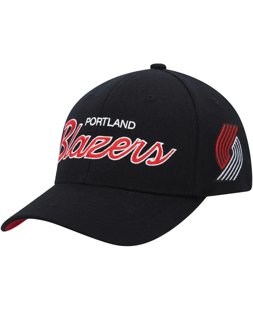 Men's Mitchell & Ness Black Portland Trail Blazers Mvp Team Script 2.0 Stretch Snapback Hat