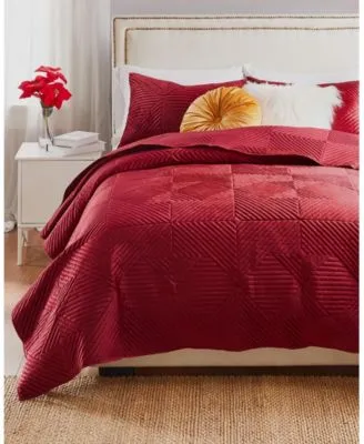 Greenland Home Fashions Riviera Velvet Finely Stitched Quilt Sets