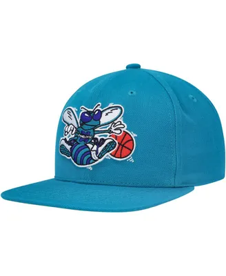 Men's Mitchell & Ness Teal Charlotte Hornets Hardwood Classics Mvp Team Ground 2.0 Fitted Hat