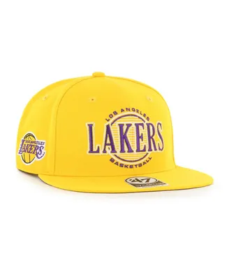 Men's '47 Brand Yellow Los Angeles Lakers High Post Captain Snapback Hat