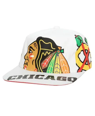 Men's Mitchell & Ness White Chicago Blackhawks In Your Face Deadstock Snapback Hat