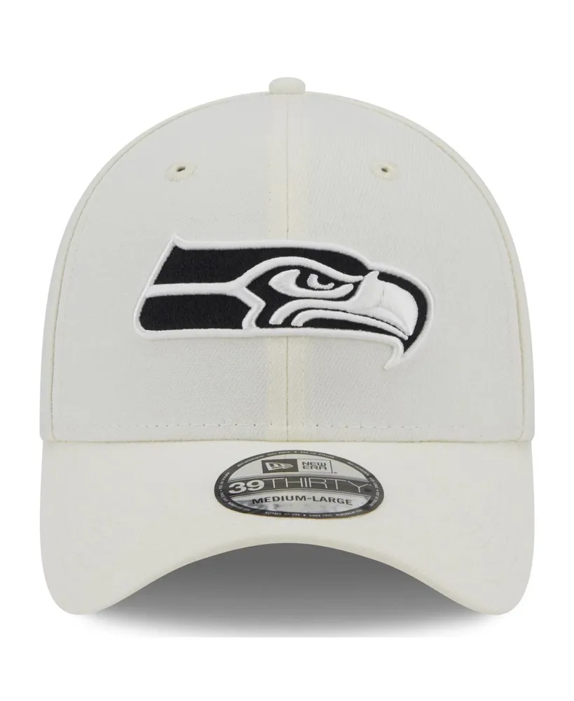 Men's New Era Cream Seattle Seahawks Chrome Collection 39THIRTY Flex Hat