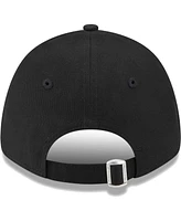 Big Boys and Girls New Era Black Ac Milan Core 9FORTY Adjustable Hat