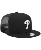 Men's New Era Black Philadelphia Phillies Trucker 9FIFTY Snapback Hat