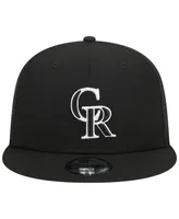 Men's New Era Black Colorado Rockies Trucker 9FIFTY Snapback Hat