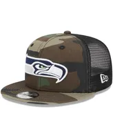 Big Boys and Girls New Era Camo Seattle Seahawks Main Trucker 9FIFTY Snapback Hat