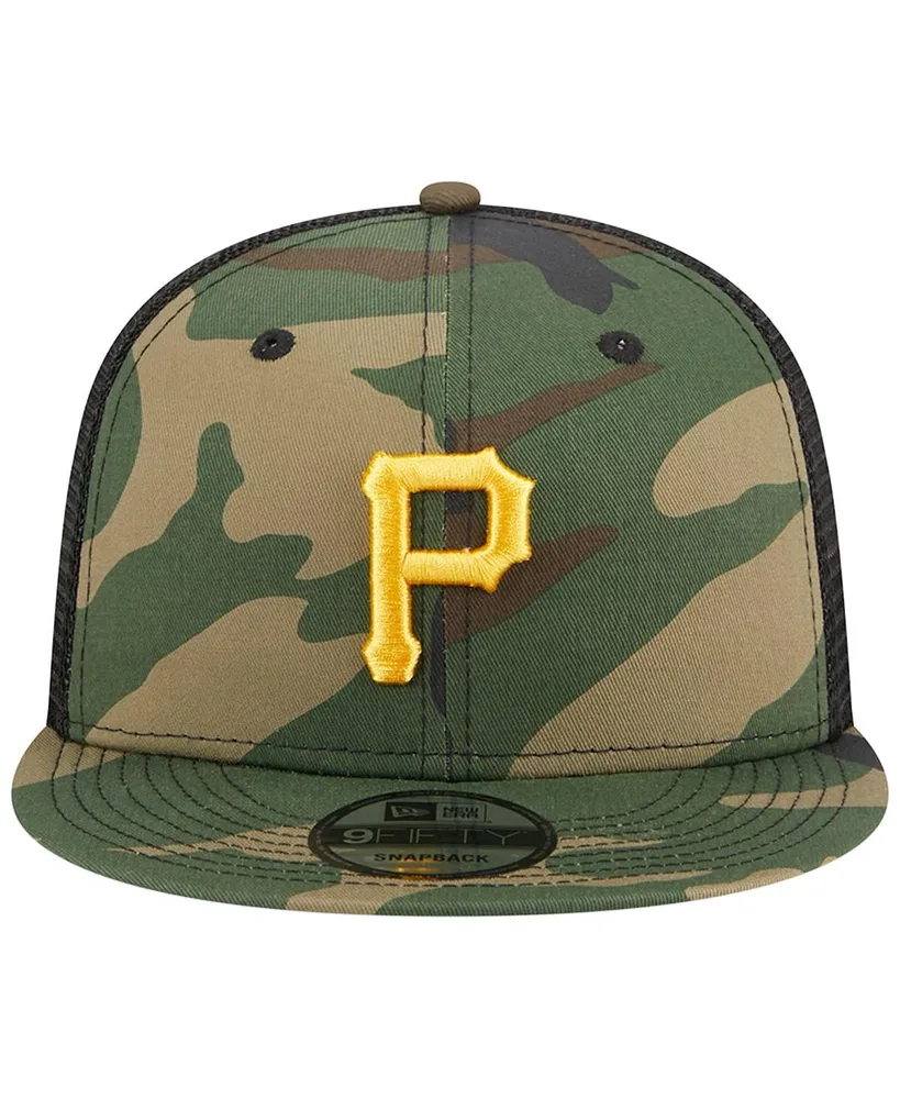 Men's New Era Camo Pittsburgh Pirates Woodland Camo Trucker 9FIFTY Snapback Hat