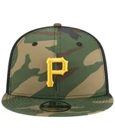 Men's New Era Camo Pittsburgh Pirates Woodland Camo Trucker 9FIFTY Snapback Hat