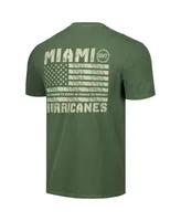 Men's Olive Miami Hurricanes Oht Military-Inspired Appreciation Comfort Colors T-shirt