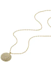 Fossil Sadie Glitz Disc Gold-Tone Stainless Steel Chain Necklace