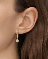 Fossil Sadie Glitz Disc Gold-Tone Stainless Steel Hoop Earrings