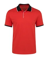 Mio Marino Big & Tall Classic-Fit Cotton-Blend Pique Polo Shirt with Contrast Collar